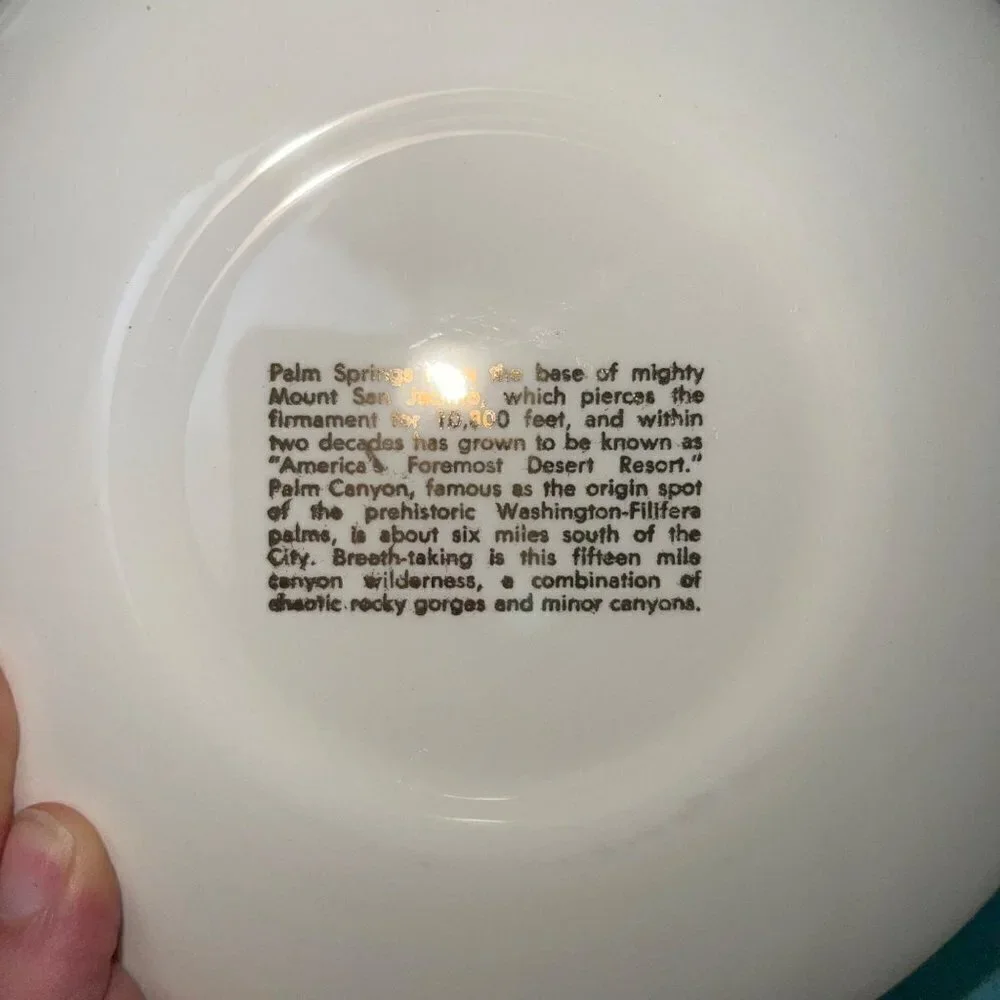Palm Springs California Plates Vintage Porcelain Mid Century Modern Set of Five